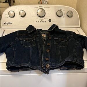 Blue Cropped Jean Jacket with Short Sleeves